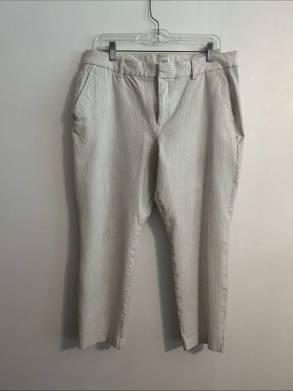 GAP White/Black Pinstripe Pants